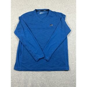 Nike Golf Shirt Men Large Blue Tour Performance Long Sleeve Tee Logo‎ Large